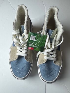 NWT Vans Sk8-Hi Tapered Pig Suede Sherpa Lined Platform Shoes Size M 3.5 W 5